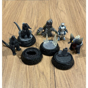 Bandai Godzilla Mini Diorama Figure Lot Hedorah SpaceGodzilla Mechagodzilla Toho